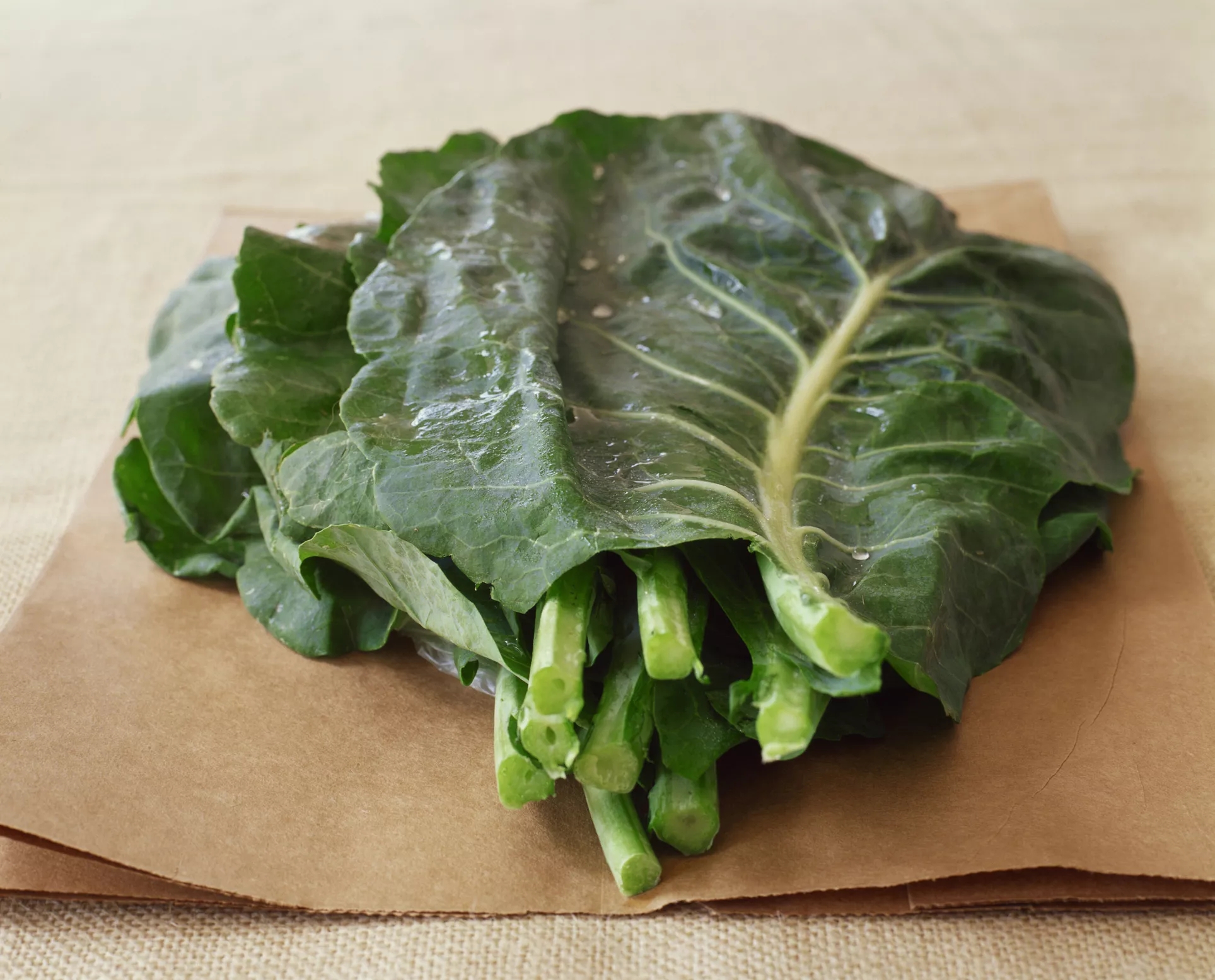 Raw collard greens